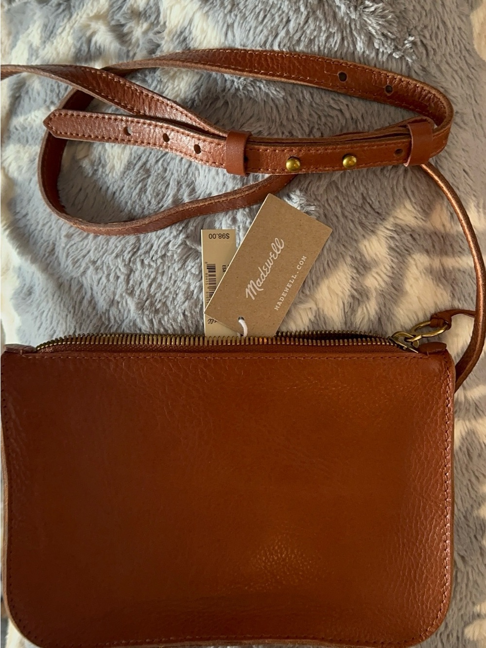 Vtg Madewell Brown Leather Crossbody Bag New With Tags